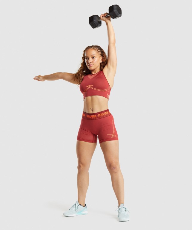 Burgundy Gymshark Apex Seamless Women's Sports Bra | US-19SWNYL