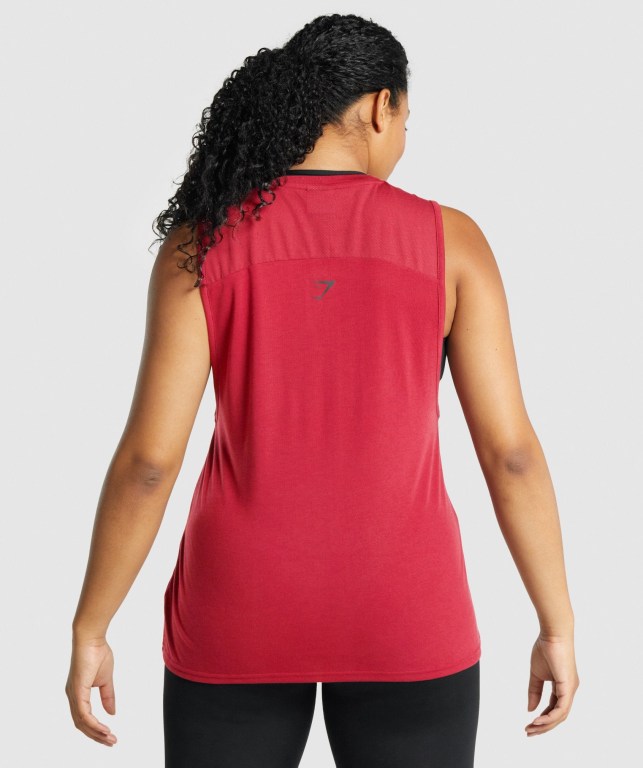 Burgundy Gymshark Apollo Graphic Women's Tank Tops | US-24EKYTB