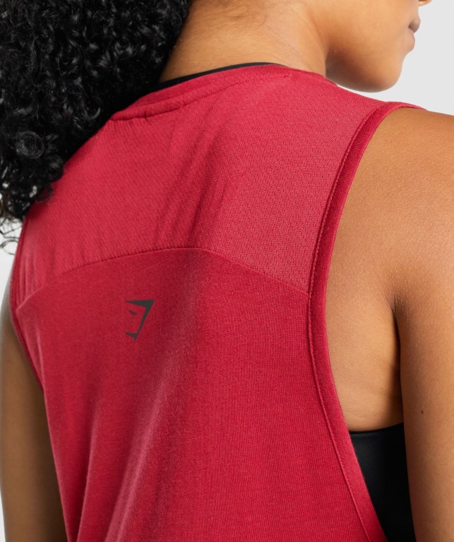 Burgundy Gymshark Apollo Graphic Women's Tank Tops | US-24EKYTB