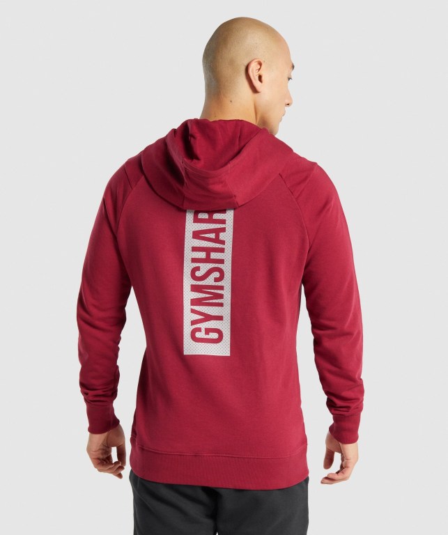 Burgundy Gymshark Bold Men's Hoodies | US-29IKPYH