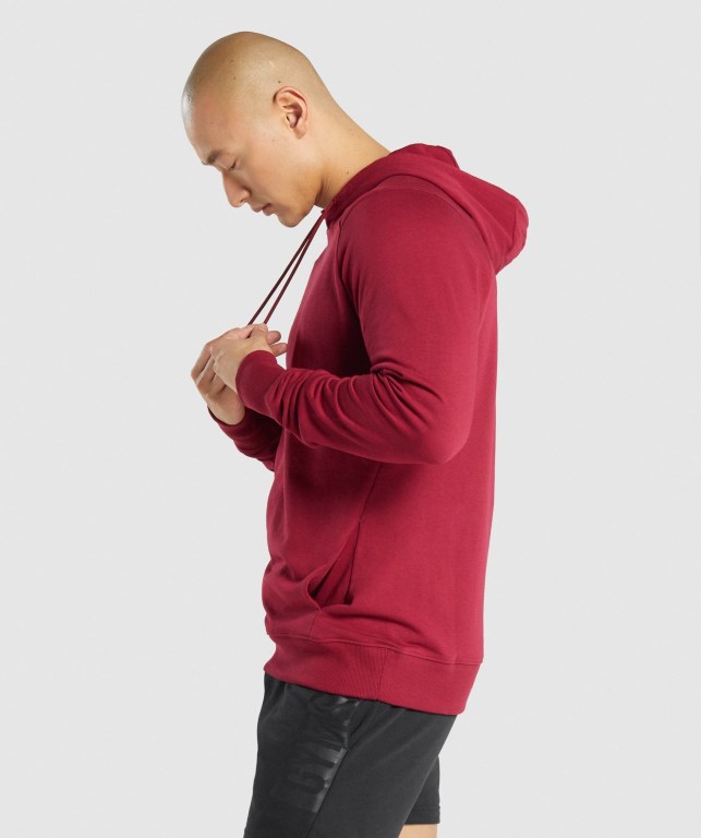 Burgundy Gymshark Bold Men's Hoodies | US-29IKPYH