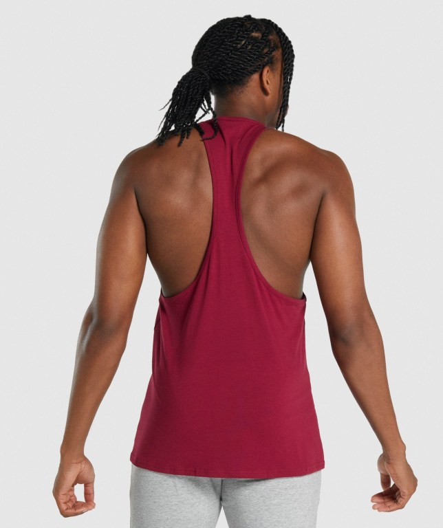 Burgundy Gymshark Critical 2.0 Men's Tank Tops | US-52LHFKG