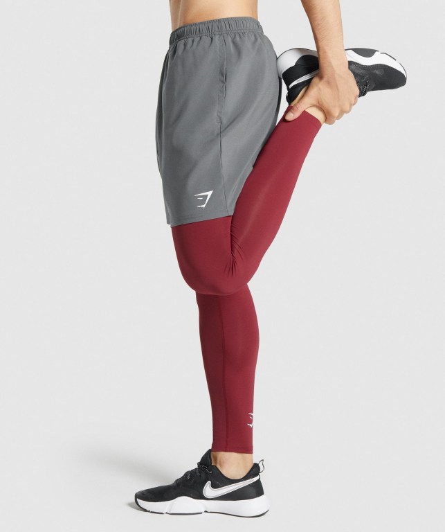 Burgundy Gymshark Element Baselayer Men's Joggers | US-24OJBNL