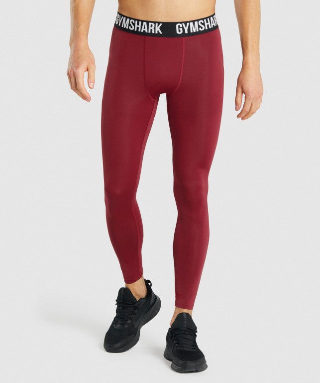 Burgundy Gymshark Element Baselayer Men\'s Joggers | US-24OJBNL