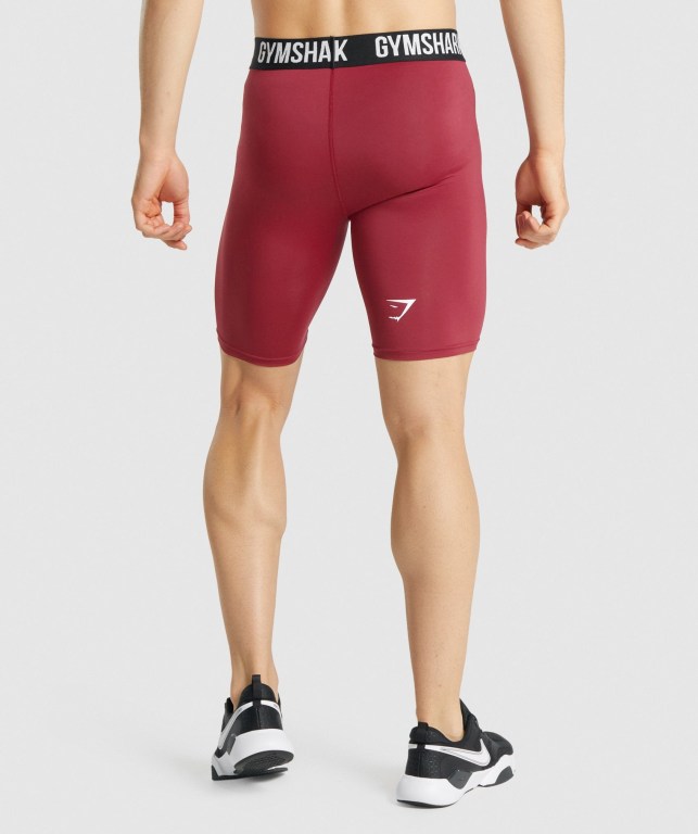 Burgundy Gymshark Element Baselayer Men's Shorts | US-48IPXJA