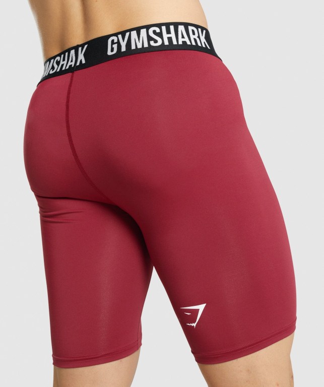 Burgundy Gymshark Element Baselayer Men's Shorts | US-48IPXJA