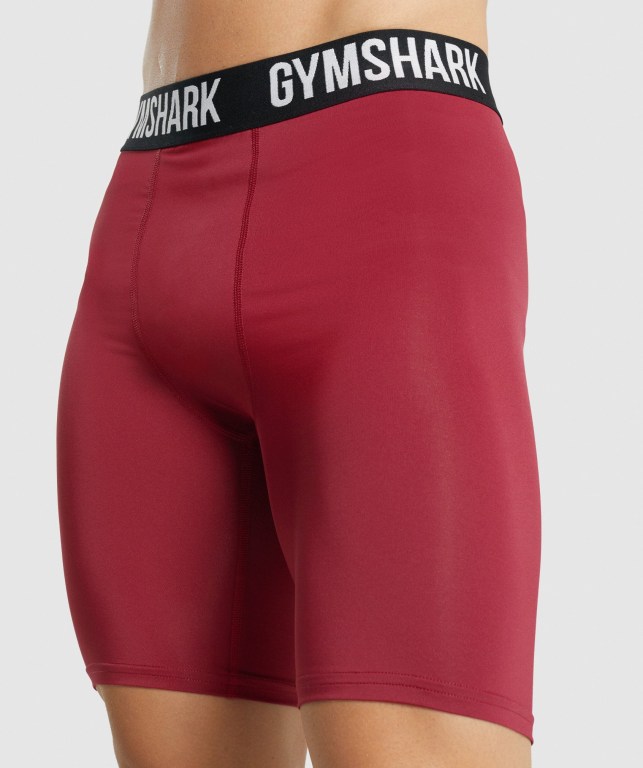 Burgundy Gymshark Element Baselayer Men's Shorts | US-48IPXJA