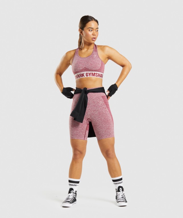 Burgundy Gymshark Flex Cycling Women's Shorts | US-94VXPGM