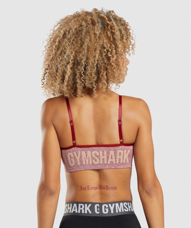 Burgundy Gymshark Flex Strappy Women's Sports Bra | US-91HCSAX