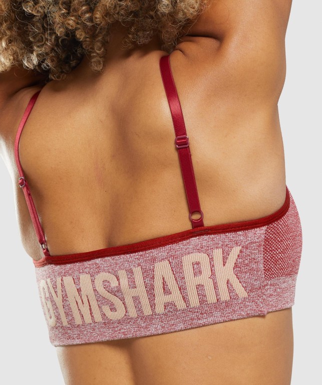 Burgundy Gymshark Flex Strappy Women's Sports Bra | US-91HCSAX