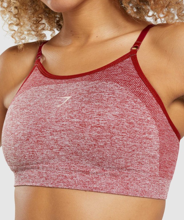 Burgundy Gymshark Flex Strappy Women's Sports Bra | US-91HCSAX