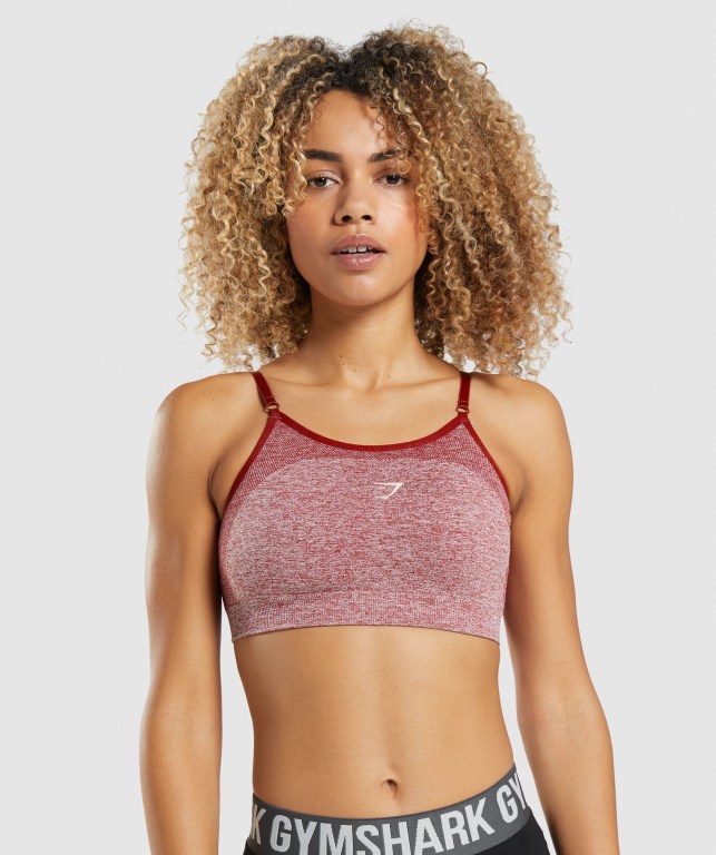 Burgundy Gymshark Flex Strappy Women\'s Sports Bra | US-91HCSAX