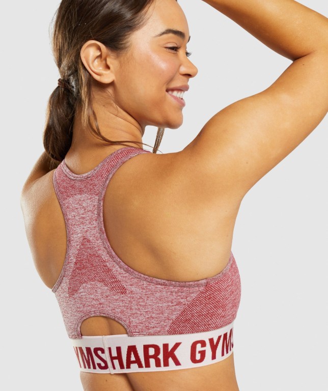 Burgundy Gymshark Flex Women's Sports Bra | US-36PQLSI