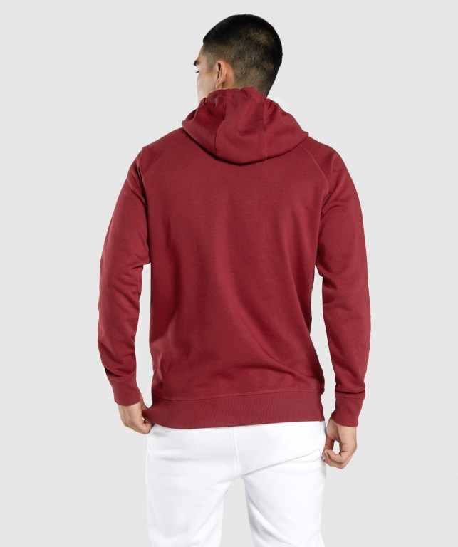 Burgundy Gymshark GSLC Collegiate Men's Hoodies | US-68REVXA