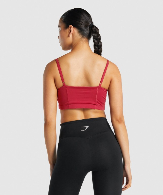 Burgundy Gymshark Training Bandeau Women's Sports Bra | US-68XQKAH