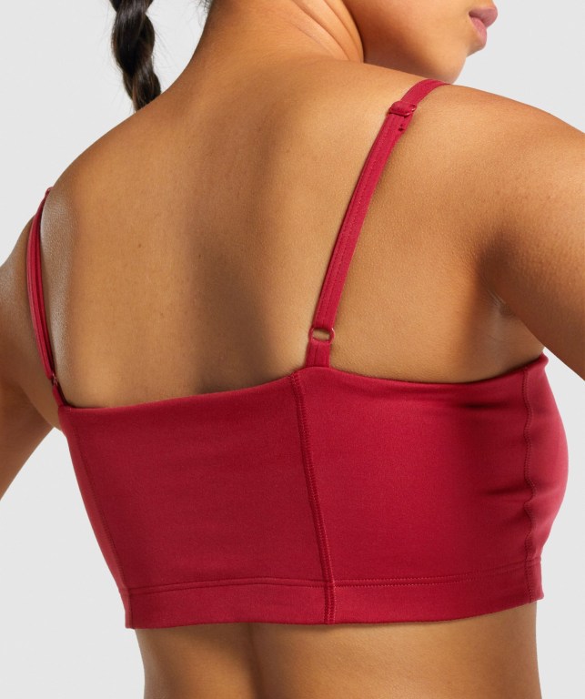 Burgundy Gymshark Training Bandeau Women's Sports Bra | US-68XQKAH