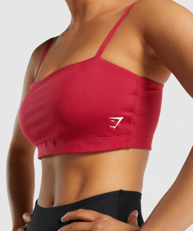 Burgundy Gymshark Training Bandeau Women's Sports Bra | US-68XQKAH