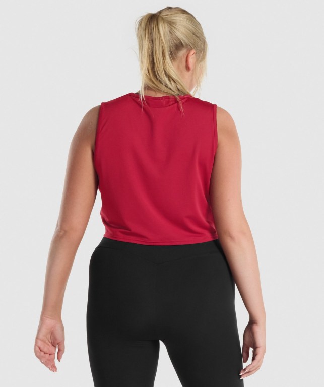 Burgundy Gymshark Training Crop Women's Tank Tops | US-24ZVBRQ