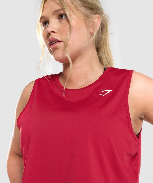 Burgundy Gymshark Training Crop Women's Tank Tops | US-24ZVBRQ