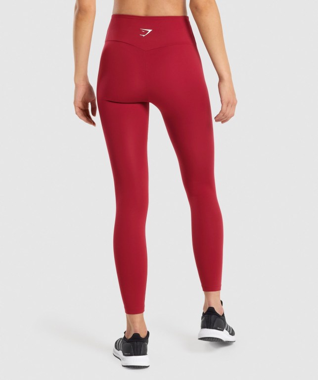 Burgundy Gymshark Training High Waisted Women's Leggings | US-89FKIBS