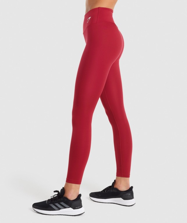 Burgundy Gymshark Training High Waisted Women's Leggings | US-89FKIBS