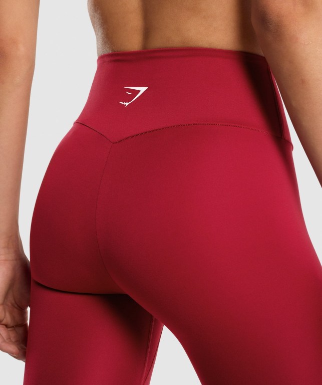 Burgundy Gymshark Training High Waisted Women's Leggings | US-89FKIBS