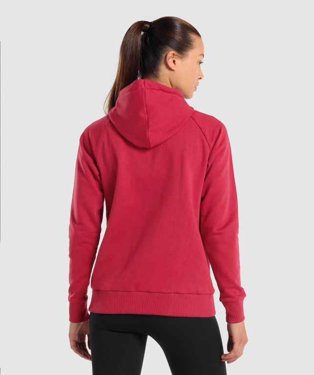 Burgundy Gymshark Training Zip Up Women's Hoodies | US-35RUSZB