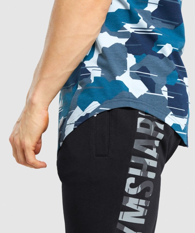 Camo / White Gymshark Bold Men's T Shirts | US-56SZWHI