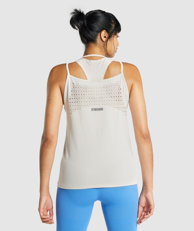 Cream Gymshark Energy Seamless Loose Women's Tank Tops | US-26FRYDT