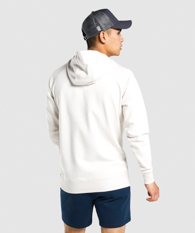 Cream Gymshark GSLC Collegiate Men's Hoodies | US-15PSCDB