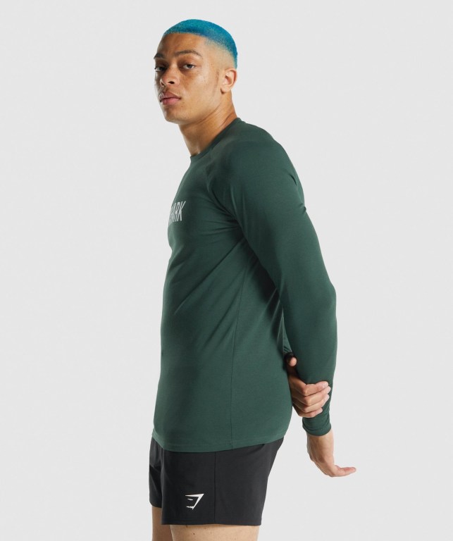 Dark Green Gymshark Apollo Men's T Shirts | US-96UZDJP