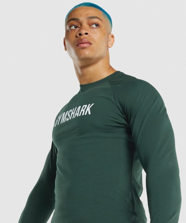 Dark Green Gymshark Apollo Men's T Shirts | US-96UZDJP