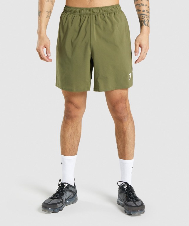 Dark Green Gymshark Arrival Men's Shorts | US-36JGFER