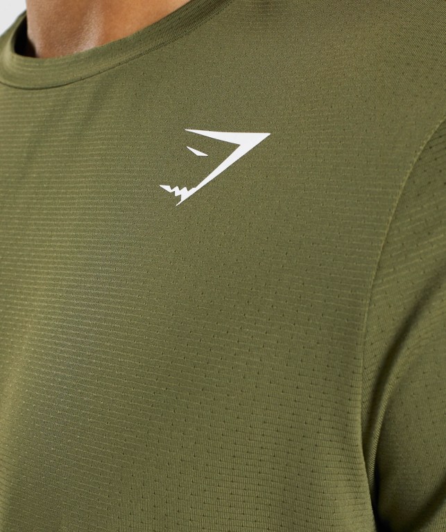 Dark Green Gymshark Arrival Regular Fit Men's T Shirts | US-10KTZSH