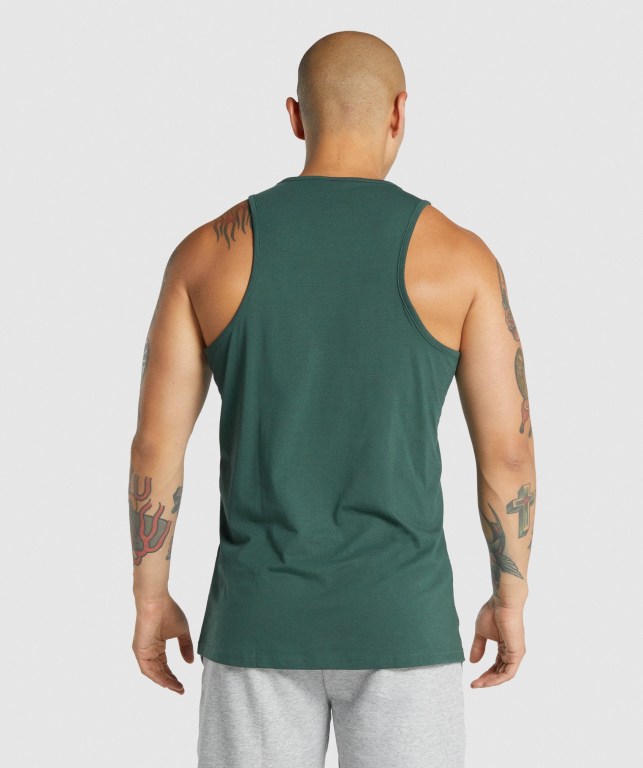 Dark Green Gymshark Critical 2.0 Men's Tank Tops | US-17XEDPR