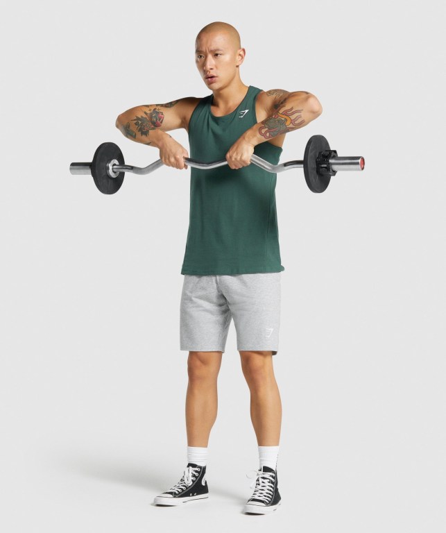 Dark Green Gymshark Critical 2.0 Men's Tank Tops | US-17XEDPR