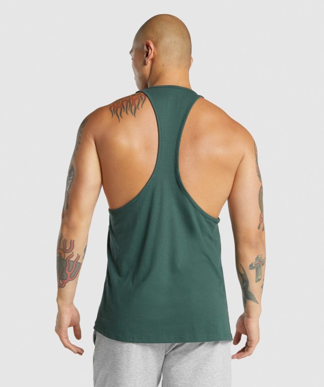 Dark Green Gymshark Critical 2.0 Men's Tank Tops | US-34DHGYB