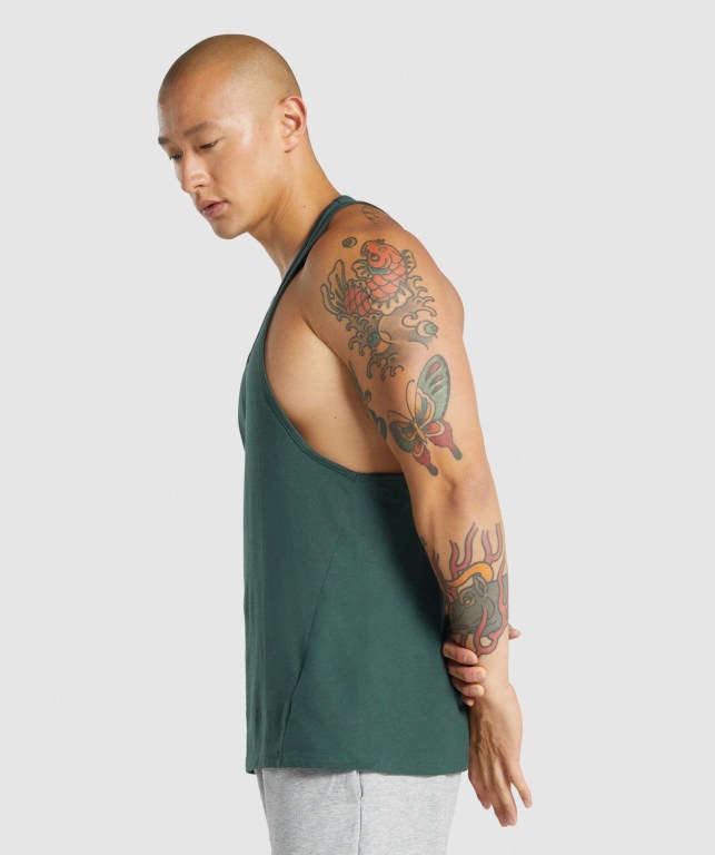 Dark Green Gymshark Critical 2.0 Men's Tank Tops | US-34DHGYB