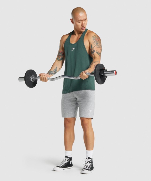 Dark Green Gymshark Critical 2.0 Men's Tank Tops | US-34DHGYB