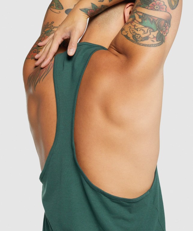 Dark Green Gymshark Critical 2.0 Men's Tank Tops | US-34DHGYB