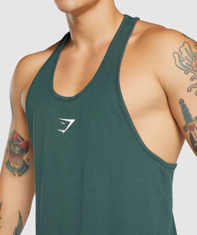 Dark Green Gymshark Critical 2.0 Men's Tank Tops | US-34DHGYB