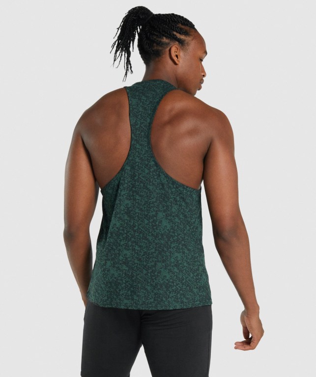 Dark Green Gymshark Critical 2.0 Men's Tank Tops | US-37VDUIE