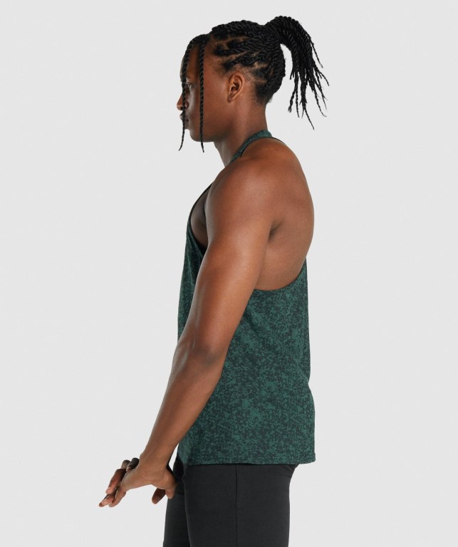 Dark Green Gymshark Critical 2.0 Men's Tank Tops | US-37VDUIE