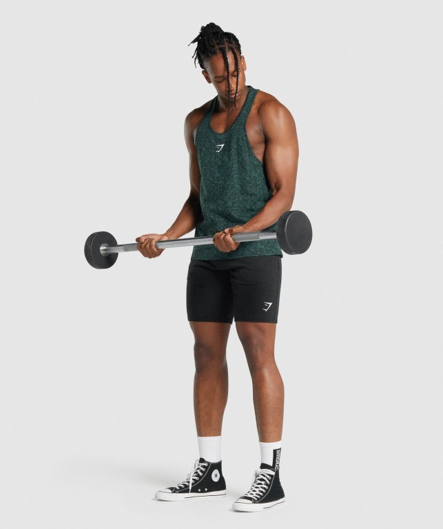 Dark Green Gymshark Critical 2.0 Men's Tank Tops | US-37VDUIE