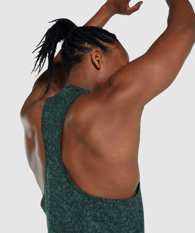 Dark Green Gymshark Critical 2.0 Men's Tank Tops | US-37VDUIE