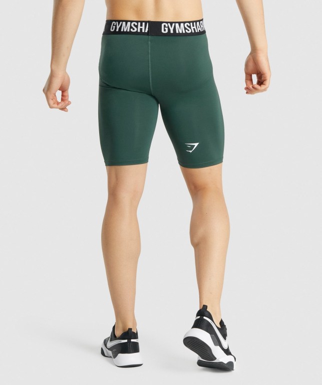 Dark Green Gymshark Element Baselayer Men's Shorts | US-08JEZMK