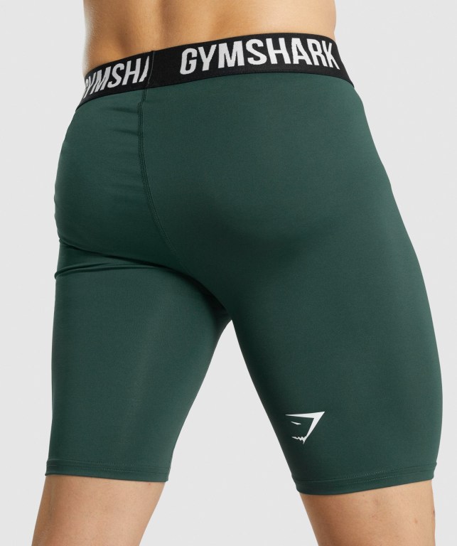 Dark Green Gymshark Element Baselayer Men's Shorts | US-08JEZMK