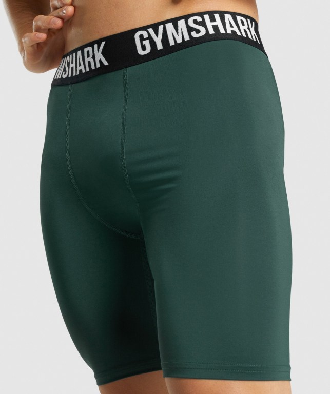 Dark Green Gymshark Element Baselayer Men's Shorts | US-08JEZMK