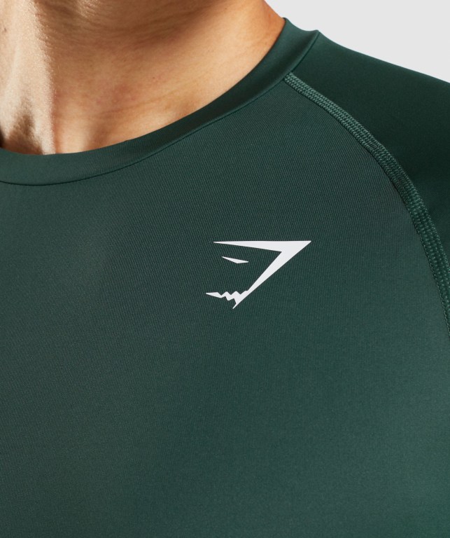 Dark Green Gymshark Element Baselayer Men's T Shirts | US-30EBGLJ