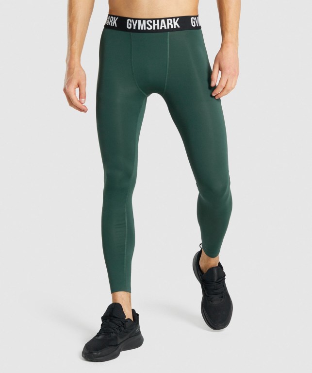 Dark Green Gymshark Element Baselayer Men\'s Joggers | US-57TXNAK